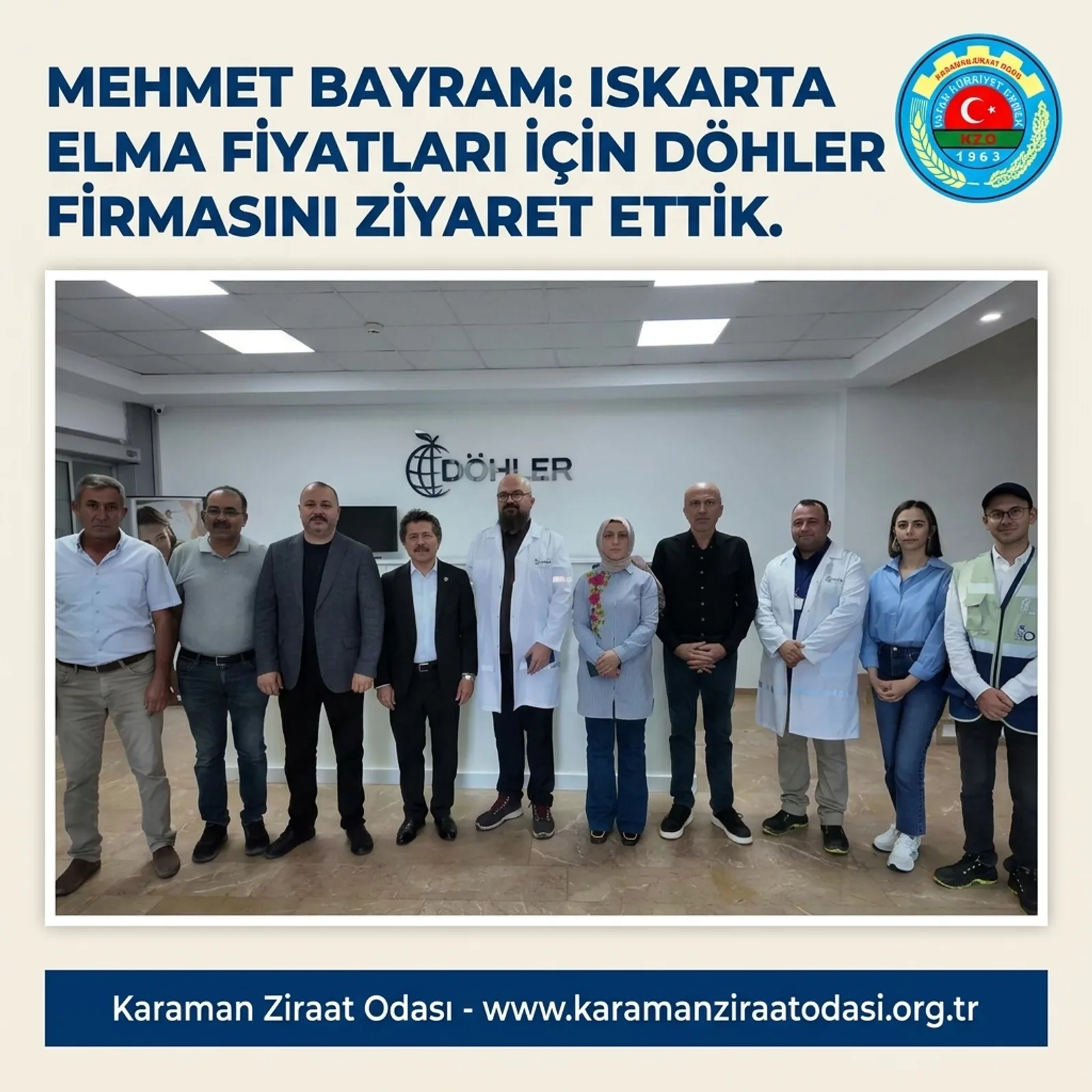 Mehmet BAYRAM; Iskarta Elma Fiyatları için Döhler Firmasını Ziyaret ettik.